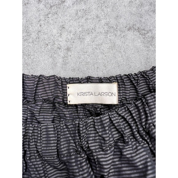 Krista Larson Striped Elastic Waist Cargo Pants Silk Womens One Size Lagenlook - Picture 4 of 10